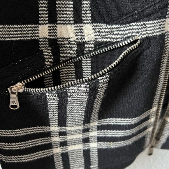 SOLD Ralph Lauren petite size Medium black and white plaid jacket - Picture 5 of 6